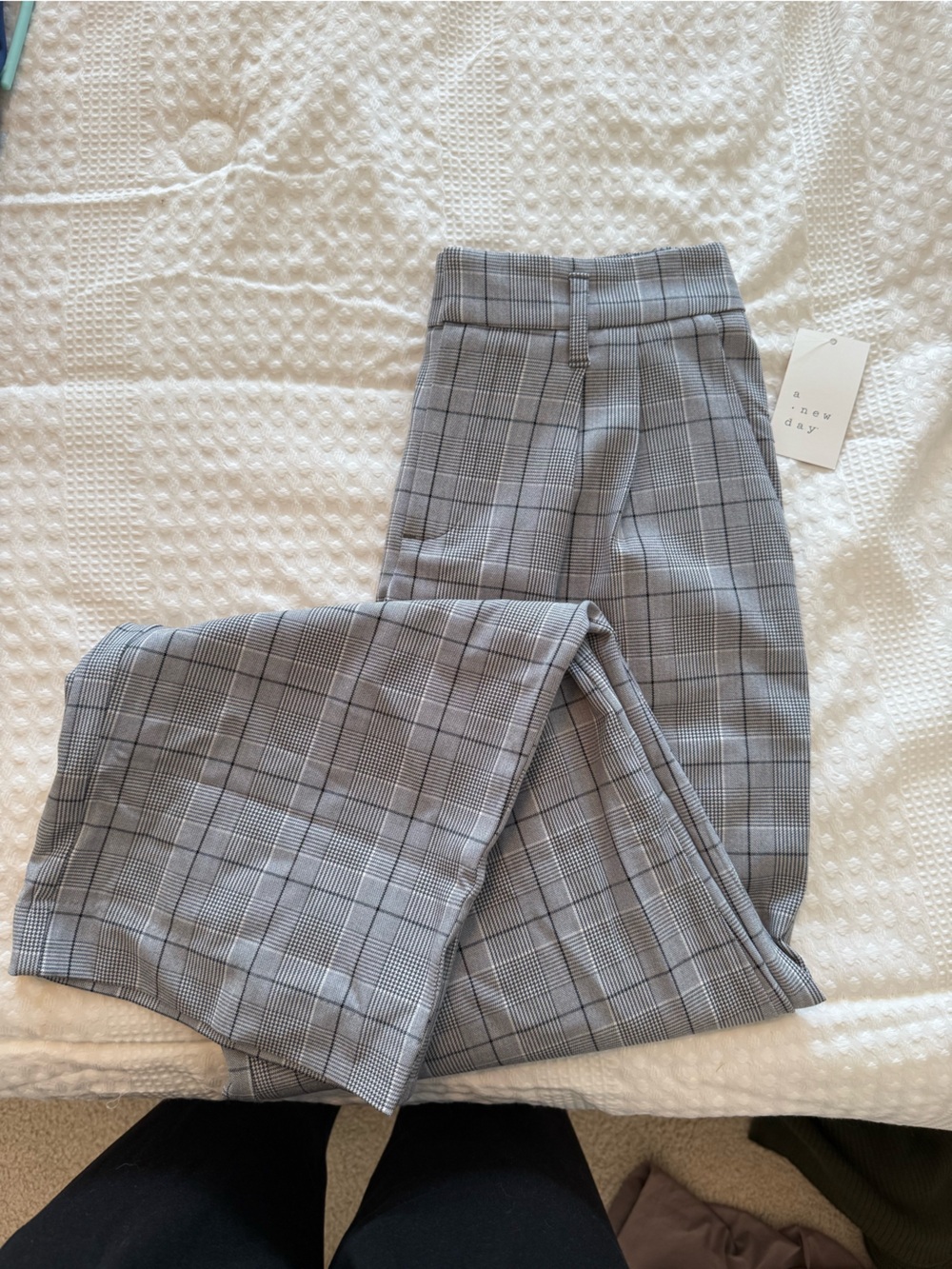 A New Day Plaid Grey Trouser Dress Pants